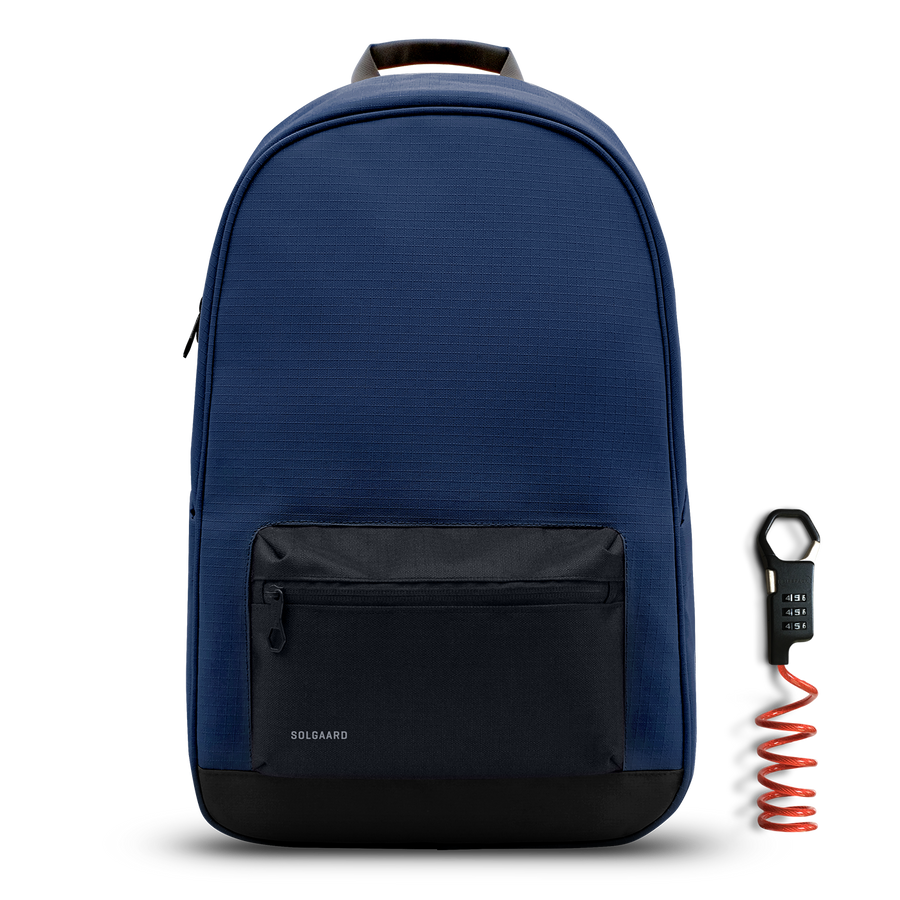 Atlantic Blue w Black Pocket | Daypack w/ lock